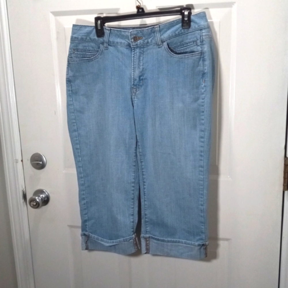 Riders Lee Sz 14 m Capris with cuffs. 4 pockets - Picture 2 of 5